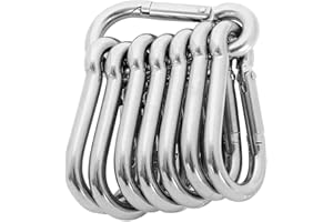 FWEEK 8 Pack M8 Carabiner Clip Heavy Duty Snap Hooks 304 Stainless Steel Gourd Shape Spring Snap Keyring Keychain Clips for Swing Outdoor Activity Camping Fishing Hiking Traveling1