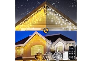 Circlio Decoration Noel d'extérieur, Guirlande Lumineuse Exterieure Blanc Chaud et Froid, Decoration Noel Exterieur avec Télécommande et Application (Blanc Chaud/Froid, 15M/600LED)