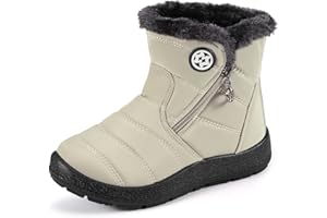 KVbabby Stivali da Neve Bambini Scarpe Invernali Neve Boots Flat Cerniera Stivaletti per Ragazzi Ragazze