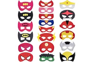 Lahviuu Gadget Carnevale Bambini,20pcs Decorazioni Carnevale Costume Bambino Regalini Fine Festa Compleanno Mantello Supereroi Costume Carnevale Accessori,per Halloween Dress Up Party Supplies