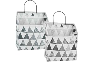 MERYSAN 2Pcs Wall Hanging Storage Bag, Waterproof Over the Door Closet Organizer with Metal Frame, Stylish Hanging Pocket Linen Cotton Pouch Box Containers for Bedroom Bathroom Desktop(Blue/Green)