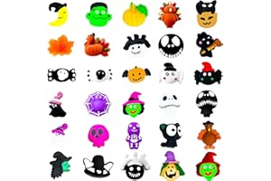 POPOYU Giocattoli Mini Squishy Mochi di Natale,Halloween,30Pezzi Squishy Gadget Mochi Squishy Antistress HalloweenGiocattoli Mini Squishies Carini per Bambini,Mochi Calendario dell’Avvento Halloween
