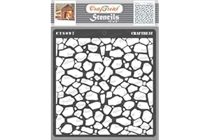 CrafTreat Stone Stencils for Painting on Wood, Canvas, Paper, Fabric, Floor, Wall and Tile - Stone Background Stencil - 12x12 Inches - Reusable DIY Art and Craft Stencils for Background