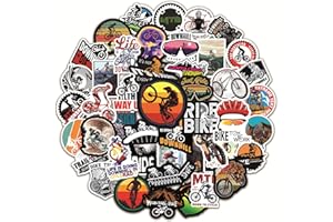 BAFANLY Bicycle Sticker Pack, 50 Pieces Vinyl Decals for Mountain Bikes, Road Bikes, BMX, Helmets, Water Bottles