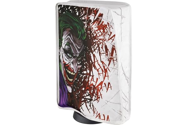 PlayVital Funda Antipolvo Vertical para ps5 - Cubierta Protectora Antirrayas y Anti-agua, Doble Capa con Forro Suave, Compatible con ps5 Digital & Estándar, Accesorio para Consola (Clown Hahaha)