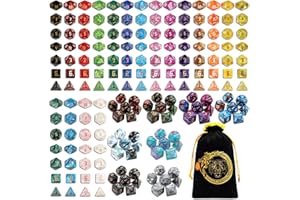 YILAIDA Polyedrische Würfel, 182PCS Vieleck Spiel 26 Farben Rollenspiele Würfel für DND RPG MTG Tischspiele Dice D4 D6 D8 D10(00-90 und 0-9) D12 D20