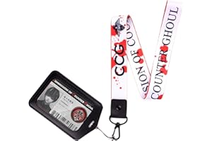 PAPAPANDA Acollador Correa Para el Cuello para Tokyo Ghoul con Ken Kaneki CCG ID Card en Porta Tarjetas Anime Titular de la clave (Ken)
