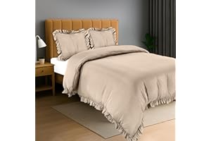 Utopia Bedding Funda Nordica Cama (Beige, Cama 150-240x220cm + 2 x Fundas Almohada 65x65cm)