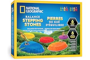 Blue Marble National Geographic Pierres d’Équilibre pour Enfants - 6 Pierres Antidérapantes Durables pour Développer la Motricité Globale et l’Équilibre