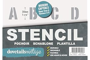 Dovetails Vintage Stencil lettere 30 mm di altezza, stile moderno, lettere maiuscole e numeri.
