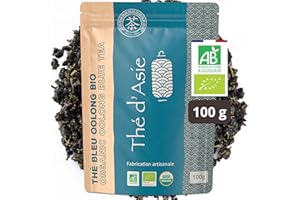 Khla - Thé Bleu Oolong Bio 100 g - Sachet Vrac - Thé Chaud ou Glacé Biologique - Minceur Perte de Poids Régime - Feuilles Séchées - Thé d’Asie - Origine Chine - Tisane & Infusion