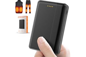 HOTOKGOO Upgraded Power Bank for Heated Gilet – 5V 2.4A 10000mAh USB Output Rechargeable Battery Pack for Heated Jackets, Vests, Coats, Trousers & Underwear with Charging Accessories