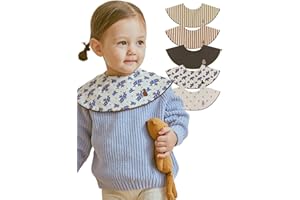 Konny Piped Edge Bib 5Pack for Infants (0-36M) Moisture-Wicking Fabric Essential Hygiene and Fashion for Girls and Boys - Set A