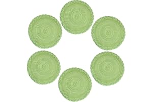 VEIZIBEE Tappetini da Tavolo，Resistente al calore intrecciato Pizzo Tovagliette da Pranzo Tappetini da Pranzo Lavabili Antiscivolo Rotondi Cucina Tavolo da Pranzo Stile Europeo (Verde, 38cm)