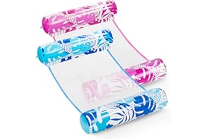 Sloosh 2 Packs Hammock Pool Floats Adults, 4-in-1 Multi-Purpose Inflatable Pool Floats PVC Water Hammock Lounge Floaties