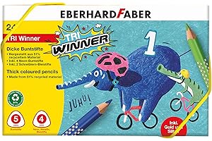 ‎EBERHARD FABER TRI 518424 Eberhardt Faber Winner Colouring Pencils Set of 24 Plastic in Box