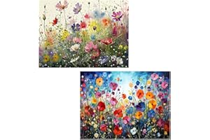 Zhuporn Diamond Painting Kit Completo, 5D Kits de Pintura de Diamantes, 2 pcs Diamante Pintura Flores, DIY Diamantes Cuadro, para Niños y Adultos Principiantes, Decoración de Pared del Hogar 30x40cm