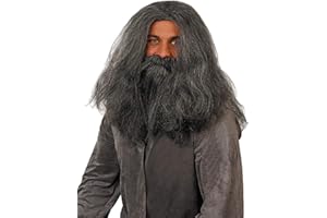 Fun Shack Graue Zauberer Perücke, Perücke Zauberer Mit Zauberer Bart, Bart Perücke, Perücke Bart, Knecht Ruprecht Bart Perücke, Bart Kostüm Herren, Graue Perücke Herren Mit Grauer Bart