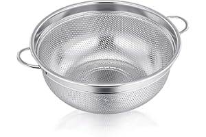 Herogo 20 cm Sieb, Edelstahl Nudelsieb mit Griff, Mikroperforiertes Küchensieb Metallsieb für Nudeln, Obst, Gemüse, Rostfrei & Hochglanzpoliert, Gesund & Spülmaschinenfest, Metall Silber
