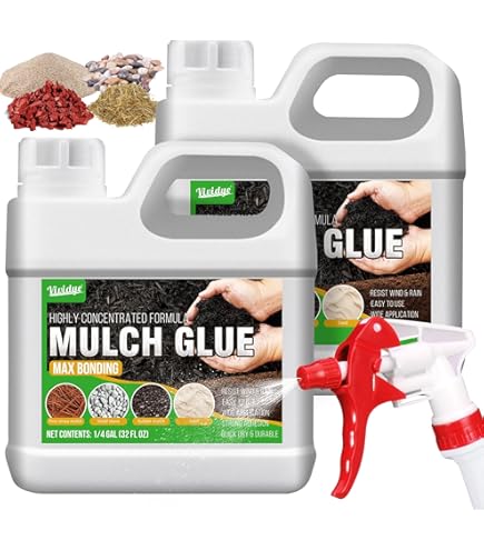 Vivlly Mulch & Gravel Binder Glue - 32oz Fast-Dry Resin For Landscape Stabilization