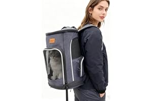 Morpilot Sac à Dos pour Chat et Petit Chien - 7 kg - Pliable - avec Laisse de sécurité intérieure et Coque
