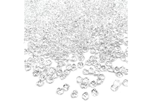 LYFJXX Fake Crushed Ice Cubes Artificial Acrylic Crystal Rocks Diamonds for Vase Fillers,Table Scatter, Party Favor, Wedding Decoration, Photography Props, Food Display, DIY Crafts (5*7mm,0.2*0.28inch)