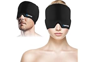GELPACKS DIRECT Migraine Relief Cap Flexi Thick Gel, 3-in-1 Cold Warm Therapy & Temple Compression, Multi-targeting Pressure Points, Headache Relief Hat Ice Cap Head Wrap, Ice Pack for Head Injuries