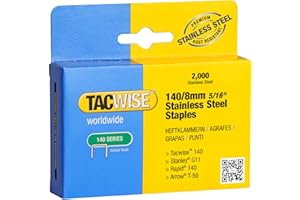 Tacwise 1216 Grapas de Acero Inoxidable Profesionales Tipo 140/8mm, 2000 Grapas