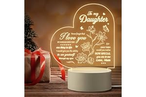 Pandasch Daughter Gifts from Mum, Daughter Birthday Gifts - Personalized Engraved Night Light, on Mothers Day Birthday Wedding Anniversary Christmas, LED Bedside Lamp Presents for Daughter