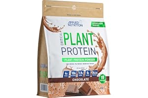 ‎APPLIED NUTRITION Applied Nutrition Critical Plant - Eiweiss Protein Pulver – Veganes Proteinpulver mit Soja, Erbsen und Reisproteinen & Essenziellen Aminosäuren (450g, Chocolate)