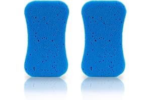 ‎HELMECKE & HOFFMANN 2er-Set Badeschwamm Schwamm Massageschwamm aus mehreren Farben wählbar (blau)