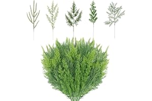LALIEFFACELY 50 Stück 5 Verschiedene Künstliche Tannenzweige,Tannenzweige Künstlich Wie Echt,Tannenzweige Künstlich Kiefernzweige Kunststoff Kiefernblätter Gefälschte DIY Zubehör für Deko Weihnachten (Mehrfarbig)