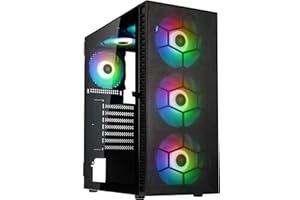 Kolink Observatory HF Mesh Case per PC, Sei Ventole ARGB, spazio per schede video fino a 330mm, Scheda madre ATX, Pannello frontale in Mesh, Acciaio, Mid Tower, Nero