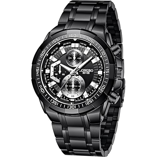 LONGBO Analog Business Casual Stainless Steel Decorative Subdials Watch for Men