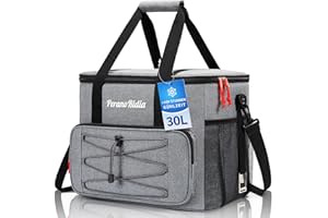 PeranoRidia Kühltasche Faltbar für Unterwegs, Isoliertasche Thermotasche Cooler Bag für Essen & Getränke, Tragbare Kühlbox für Camping Strand BBQ Grillen Picknick Wandern Einkaufen