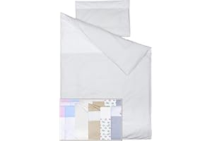 Vizaro - Funda Nórdica Cuna 70x140cm (Incluye Funda de Almohada) - 100% Algodón - Med. 100x135cm, 30x60cm - Líneas