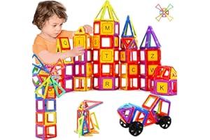 morkka Magnetyczne klocki budowlane klocki konstrukcyjne, bloki pedagogiczne, zestaw zabawkowy, kreatywny prezent bożonarodzeniowy (124 szt.)