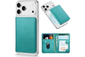 TUCCH Do portfela Magsafe z blokadą RFID, 6 przegródek na karty [przezroczyste okienka na identyfikator], portfel magnetyczny ze skóry PU, męski i damski portfel do iPhone 16/15/14/13/12, nie nadaje