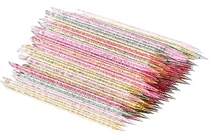 Cozlly 100Pcs Nagelhautschieber Plastik, Bunt Profi Nagelhautschieber Spatel Pusher Nagelschieber Cuticle Pusher, Doppelseitig Nagel punktierstift für Maniküre, Pediküre, Nagelhautentferner