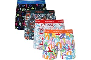 INNERSY Mens Boxer Shorts Multipack Open Fly Pants Underwear Breathable Mesh Underpants Pack of 4