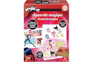 Educa - Miraculous Lady Bug magici. Include 5 Quadri da colorare, 12 acquerelli e 2 pennelli. dai 7 Anni in su, Multicolore, Set da 8 Pezzi, 18930
