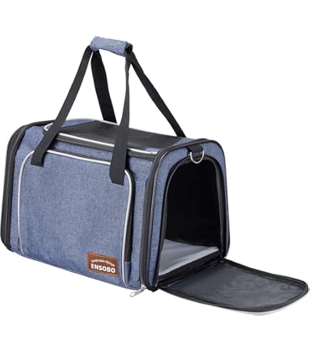 Trasportino Per Gatti E Cani Grande In Tessuto Oxford 300D - 48x28x30 Cm, Grigio - Foto 8