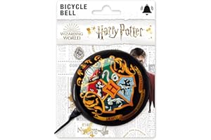 LOGOSHIRT - Harry Potter - Hogwarts - Campanello bici vintage - Grande - Nero - Design originale concesso su licenza