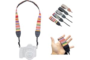 LENS-AID Kameragurt in schickem Design: Leinen Nacken- BZW. Schultergurt geeignet für Kameras verschiedener Hersteller.