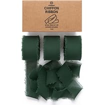 Netuno Nastro In Organza Verde Bottiglia – 6 Mm X 32 M, Chiffon Trasparente Per Decorazioni Fai Da Te, Matrimoni, Regali