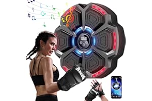 Eznaobo Macchina da boxe musicale intelligente, da parete, con luce LED, sensore Bluetooth, 9 modalità di velocità e modalità di conteggio, ricarica USB, per bambini e adulti