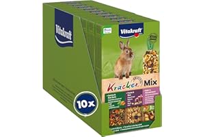 Vitakraft Kräcker Mix, Nagersnack, für Zwergkaninchen, mit Gemüse und Rote Beete, mit Traube und Nuss, mit Waldbeere und Holunderbeere, ohne Zusatz von Zucker und Getreide (10x 168g)