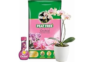 Orchid Plant Food Growing Bundle - Peat Free Orchid Potting Compost 10L & Orchid Flower Food 175ml Miracle Grow Fertiliser for House Plants Orchid Feed with Topline Card.