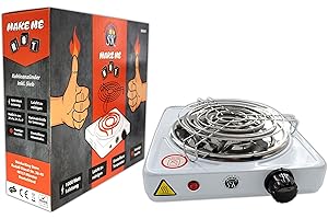 Shisha King® Allume-charbon électrique pour chicha avec grille | 1000 W | Four à charbon naturel de qualité supérieure (blanc)