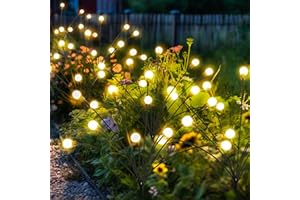 PATIOPIA 6 Luci Solari da Giardino, 60 LED, Lucciole per Esterni - Impermeabili per Cortile, Terrazzo, Vialetto